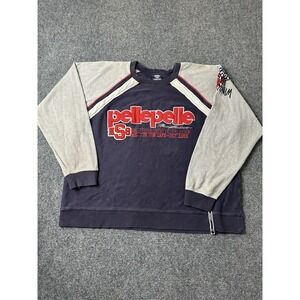 Mens Pelle Pelle Spellout Embroidered Colorblock Sweatshirt, Size 2XL